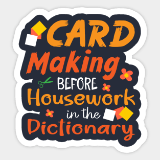 Card Making Before Housework in Dictionary | Scrapbooking Sticker